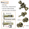 Probrico Antique Bronze Tulip Shape Door Locks Security Interior Mortic Door Handle For Bathroom Bedroom  Laundry Children'Room