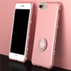 Ranipobo For Iphone 6 6S Case For Iphone 7 8 Plus X Soft Cases Bling Diamond Rhinestone Cover Finger Ring Holder Stand Case