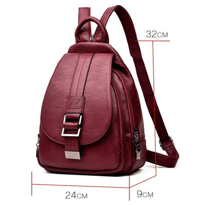 Winter 2018 Women Leather Backpacks Fashion Shoulder Bag Female Backpack Ladies Travel Backpack Mochilas School Bags For Girls