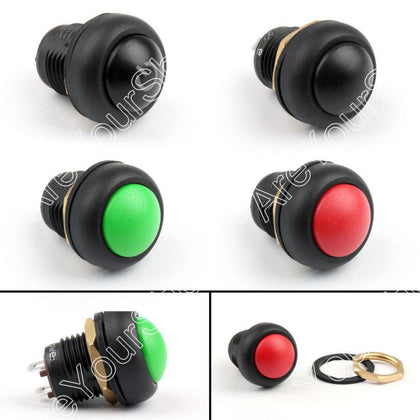 Areyourshop Push Button Switch 12mm ON/OFF Reset Industrial Grade with Waterproof 5A 250VAC / 8A 125
