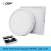 [Dbf]5W/8W/16W/22W Round/Square Led Panel Light Surface Mounted Downlight Lighting Led Ceiling Panel Light With Ac85-265V Driver