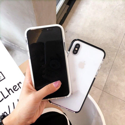 Luxury Fashion Clear Back Case For iPhone XS Max XR XS Shockproof TPU Silicone Bumper Cover For iPhone 6S Plus 7 8 X Coque Capa