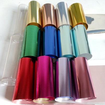 100cm Fashion Metal Mirror Gold Silver Transfer Foil Champagne Nail Foil Sticker DIY Nail Art Decal Manicure Tools