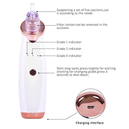 Blackhead Remover Pimple Acne Removal Blackhead Vacuum Tool Skin Care Pore Cleaner Facial Diamond Dermabrasion Machine
