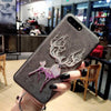 Cute 3D Embroidery Flamingo Elk Deer Soft Leather Pu Case For Iphone 6 S 7 8 Plus X Cover For Samsung Galaxy S8 S9 Note 8 Cases