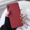 USLION Candy Color Phone Case For iPhone XS 11 Pro Max XR XS Max X Plain Silicone Cover For iPhone 6 6S 7 8 Plus Soft TPU Case