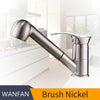 Kitchen Faucets 360 Degree Swivel Pull Out Kitchen Sink Faucet Water-Saving Polished Black Basin Crane Mixer Brass Tap Wf-7005