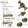 Probrico Antique Bronze Tulip Shape Door Locks Security Interior Mortic Door Handle For Bathroom Bedroom  Laundry Children'Room