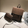 Fashion 2 Pcs/Set Leather Women Backpacks For Teenagers Female Back Pack Large Capacity Pu Travelling Bags Vintage School Bag
