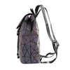 Women Backpack Luminous Geometric Plaid Sequin Female Backpacks For Teenage Girls Bagpack Drawstring Bag Holographic Backpack