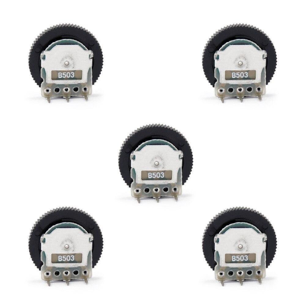 Areyourshop B503 16X2Mm 50K Ohm Single Dial Taper Volume Wheel Duplex Potentiometer  5/20Pcs 3-Pin Wholesale Switches
