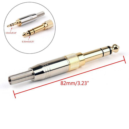 Areyourshop Copper Stereo 6.35mm Male Plug To 3.5mm Jack + 3.5 Male Connector 1/4/10PCS New Arrivals Connector