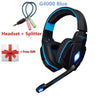 Kotion Each G2000 G9000 Gaming Headphones Gamer Earphone Stereo Deep Bass Wired Headset With Mic Led Light For Pc Ps4 X-Box