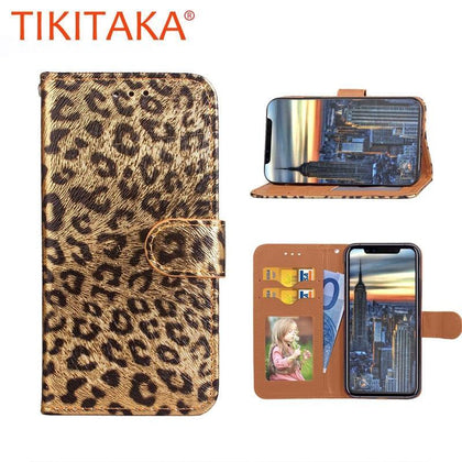 Wallet Case For iPhone 7 6 6S Plus 8 8plus Phone cases Sexy Leopard Print Leather Flip Stand PU Soft Back Cover Pink Panther