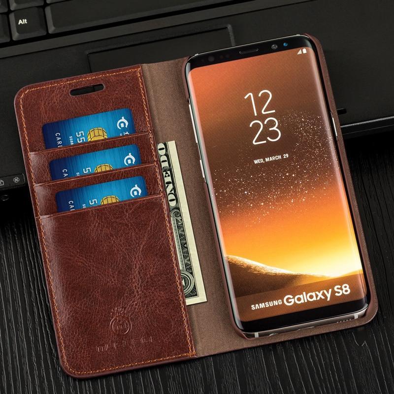 Musubo Business Luxury Case For S10E+ S8 Genuine Leather Flip Cases Cover For Samsung Galaxy Note 8 5 Wallet Bag S9 Plus S7 Edge