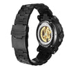 Mg. Orkina Men Wristwatch Golden Skeleton Clock Mechanical Male Wrist Watch Black Relogio Masculino Automatic Zegarek Meski