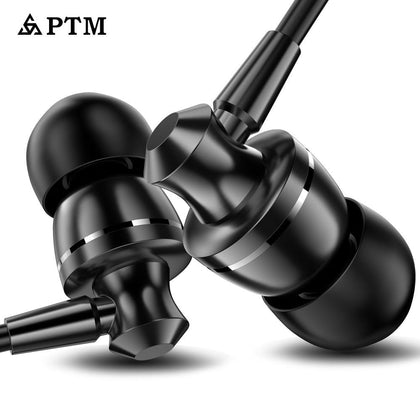 PTM D11 Super Bass Headphones With Mic Volume Control Earphone Metal Headset for Phones Iphone Xiaomi Samsung MP3 fone de ouvido