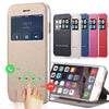 Luxury View Window Case For Iphone 8 7 Plus Cover Coque Flip For Iphone On 5S 5C Se 6 6S 7 Plus X Sliding Answer Phone Bag