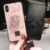 Luxury Cute Color Pink Transparent Glitter Marble 3D Diamond Bracket Cute Silicone Phone Case For Iphone X Xr Xs Max 7 8 Plus 6S