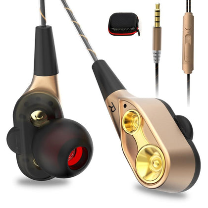 LOPPO V3 Wired earphone High bass dual drive stereo In-Ear Earphones With Microphone Computer earbuds For Phone Sport
