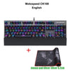 Original Motospeed Ck108 Rgb Blue Switch Mechanical Russian Keyboard Gaming Wired Led Backlit Backlight For Gamer Pc Desktop