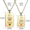 Uloveido Her King And His Queen Necklaces & Pendants Titanium Couple Gold Color Necklace Stainless Steel Suspension Gifts Sn118 (One Pair Pendants)