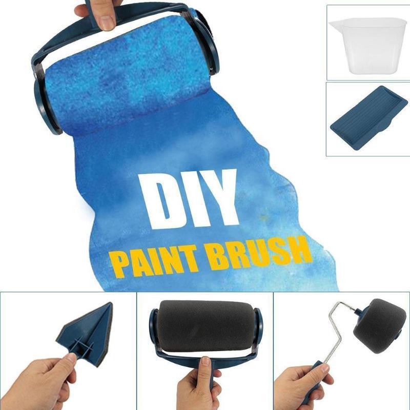 5Pcs Paint Runner Pro Roller Brush Tools Set Flocked Edger Office Room Wall Painting Roller Paint Brush Set For Wall