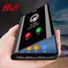 Smart Mirror Flip Phone Case For Samsung Galaxy S8 S9 S7 S6 Edge Plus Clear View Cover For Samsung Galaxy Note 9 8 5 4 3 Case