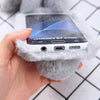 S8 Plus 3D Cute Soft Fluffy Rabbit Warm Fur Case For Samsung Galaxy S8 S7 S6 Edge Cover Fashion Elegant Bling Diamond Phone Case