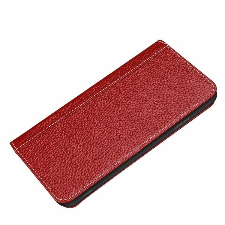 Ckhb Luxury Lichee Pattern Genuine Leather Case For Iphone 6 6S Plus 7 8 Plus Folio Flip Case Cover Card Holder Smart Cover Case