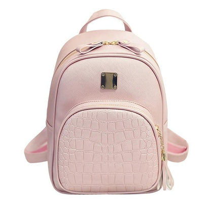 Women backpack leather school bags for teenager girls stone sequined female preppy style small backpack