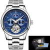 Lige Fashion Business Mens Automatic Watch Leather Waterproof Mechanical  Watch Mens Tourbillon Sport Watches Relogio Masculino