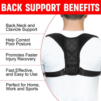 Adjustable Back Posture Corrector Clavicle Spine Back Shoulder Lumbar Brace Support Belt Posture Correction Prevents Slouching