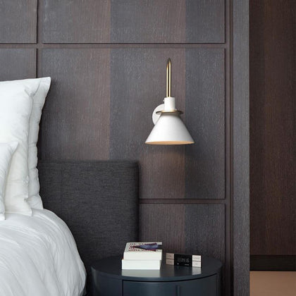 New Nordic wall lamp Bedside lamp Bedroom Modern living room Walkway Staircase Simple iron belt wall lamp LED lamp