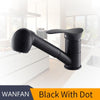 Kitchen Faucets 360 Degree Swivel Pull Out Kitchen Sink Faucet Water-Saving Polished Black Basin Crane Mixer Brass Tap Wf-7005