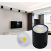 [Dbf]Dimmable Led Cob Surface Mounted Downlight 3W/5W/7W/10W/12W/15W White/Black Housing Ac85-265V Ceiling Spot Light Home Decor