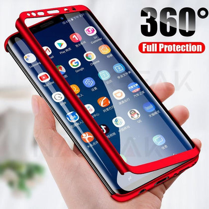 NAGFAK 360 Full Cover Phone Case For Samsung Galaxy S9 S8 Plus S7 S6 Edge Note 9 8 S8 PC Protective Cover S8 S9 Case With Glass