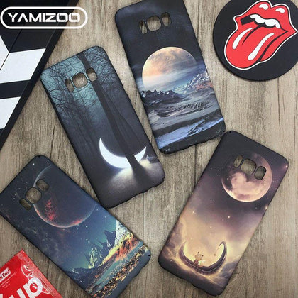 YAMIZOO Luminous Case For Samsung Galaxy s7 s8 s9 Plus PC Case Moon On s8 Back Cover For Samsung s7 Edge Note 8 Phone Cases Hard
