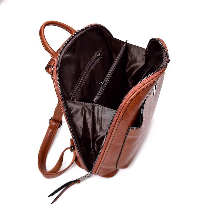 New Vintage Women Backpack High Quality Leather Brand Female Shoulder Bag Lady Multifunction Backpack Hot School Bags For Girls