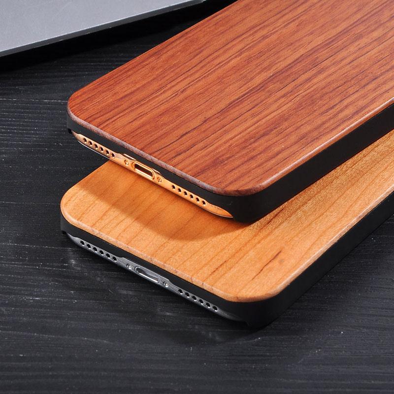 100% Original Real Wood Case For Iphone X 8 7 6 6S Plus 5 5S Se Fundas Genuine Natural Wooden + Hard Pc Back Cover Phone Cases
