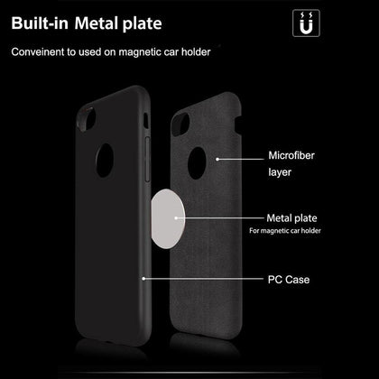 Phone Case For iPhone 6 S 6s Plus Cover 360 Protection PC hard Case For iPhone 7 7 Plus Built in Magnetic Car Holder Metal Plate