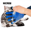 Nicrew Cat Grooming Glove For Cats Wool Glove Pet Hair Deshedding Brush Comb Glove For Pet Dog Cleaning Massage Glove For Animal (Blue M)