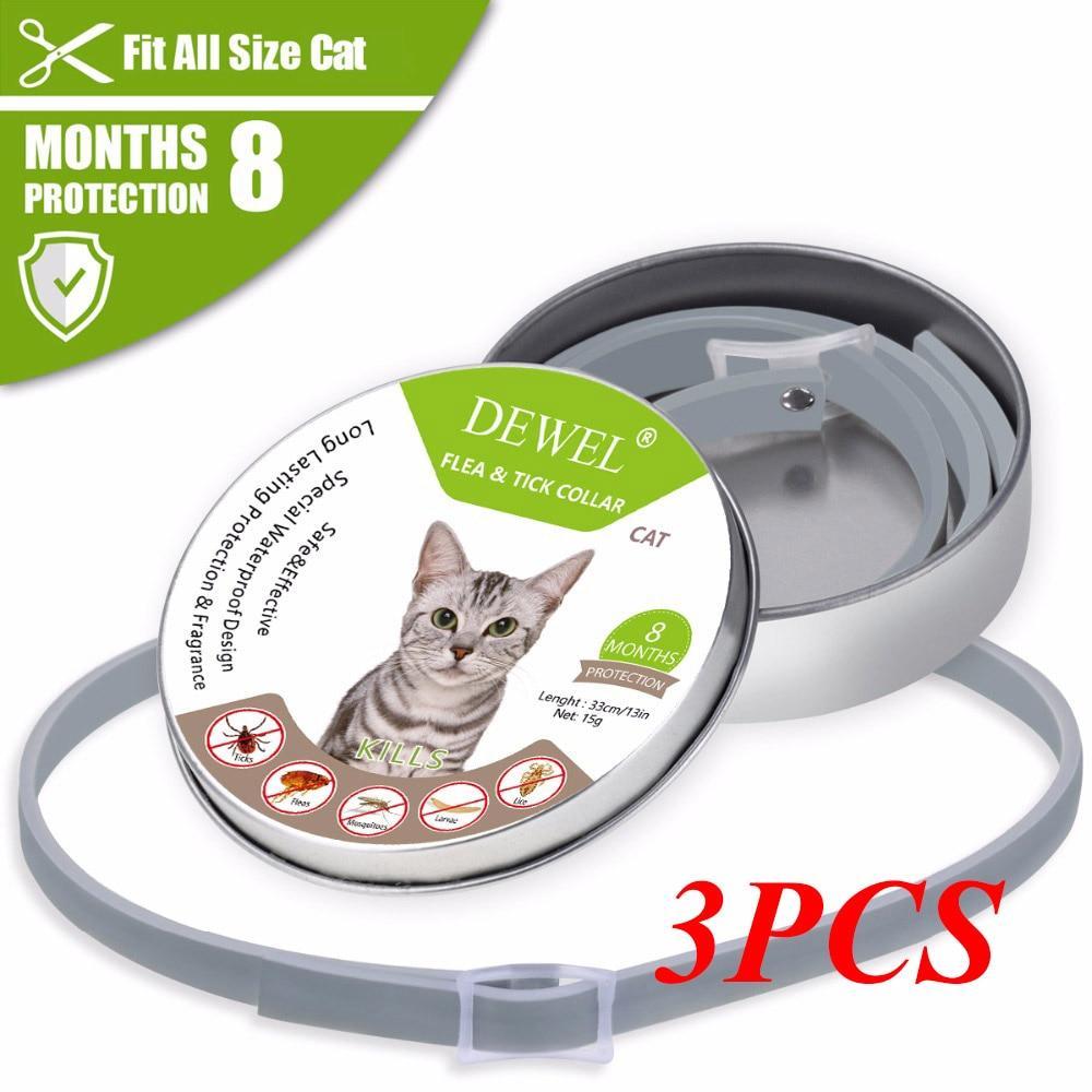 Dewel Pet Dog Flea Collar Anti Flea Ticks Collars For Cat Dog Mosquitoes Outdoor Protective Adjustable Repels Dog Accessories