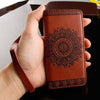 Retro Flip Leather Wallet Phone Case For Iphone X10 8 7 6 6S Plus Cover For Iphonexr Xs Mandala Henna Floral Flower Pattern Capa