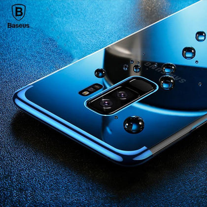 Baseus transparent Case For samsung Galaxy S9 / S9 plus Cases Glitter Series Plating hard PC Shell for samsung Galaxy S9 plus