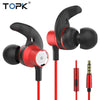 Topk F04 Bass Stereo Sport Earbuds Earphones Wired Control With Built-In Microphone For Iphone Samsung Xiaomi Huawei