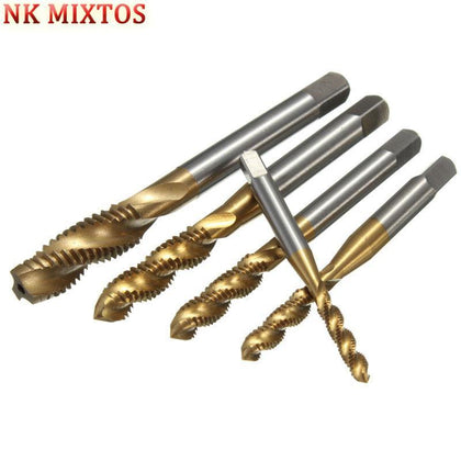 NK MIXTOS M3 M4 M5 M6 M8 High Speed Steel HSS Screw Thread Metric Spiral Hand Plug Tap Kit Set