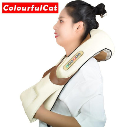Shiatsu Cervical Back and Neck Massager Shawl Electric Roller Heat Device Manual China Home Car Massage Machine
