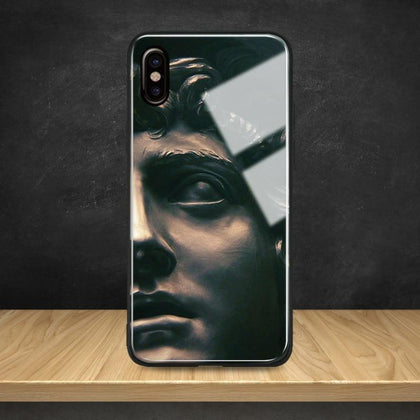 Aesthetics Plaster statue art Tempered Glass Soft Silicone Phone Case Shell Cover For Apple iPhone 6 6s 7 8 Plus X XR XS MAX