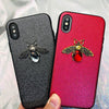 Shining Powder Bee Phone Case For Iphone X Xr Xs Max 8 7 6 S Plus Case For Samsung A70 A50 S8 S9 S10 Plus Note 9 8 Glitter Back